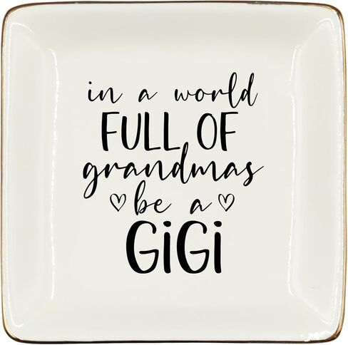 WODMIS Grandmas Nana Gifts Ceramic Jewelry Tray Dish, Mothers Day Birthday Gifts, Best Gigi Best Jewelry Plate Ring Trinket Dish, Thank You Gifts for Nana from Grandchildren 492 in Saudi Arabia
