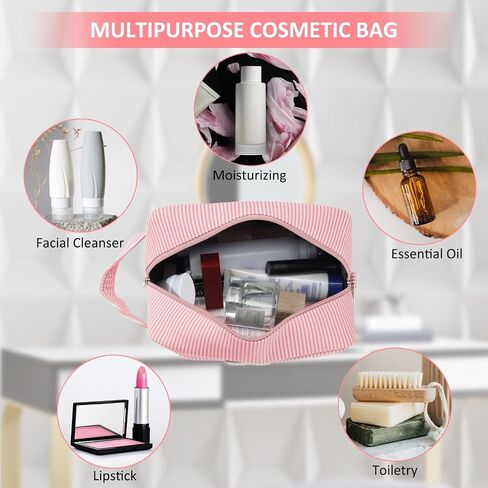Personalized Initial Makeup Bag A-Z, Travel Toiletry Bag Preppy Make Up Bags Girls Cute Cosmetic Pouch Makeup Organizer Wedding Valentine's Day Birthday Christmas Gifts for Women (Purple, M) in Saudi Arabia