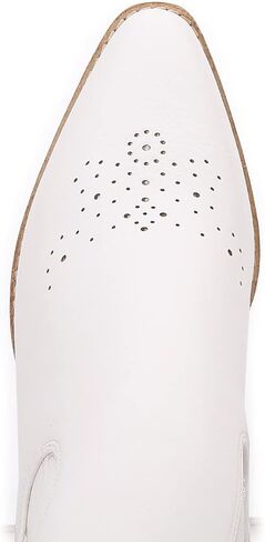 mm Women's Pointed Toe Mid Heels Chelsea Ankle Boots, Slip On Elastic Chunky Block Wooden Heel Short Western Cowboy Short Booties for Ladies, Brown Black White in Kuwait