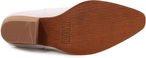 mm Women's Pointed Toe Mid Heels Chelsea Ankle Boots, Slip On Elastic Chunky Block Wooden Heel Short Western Cowboy Short Booties for Ladies, Brown Black White in Kuwait