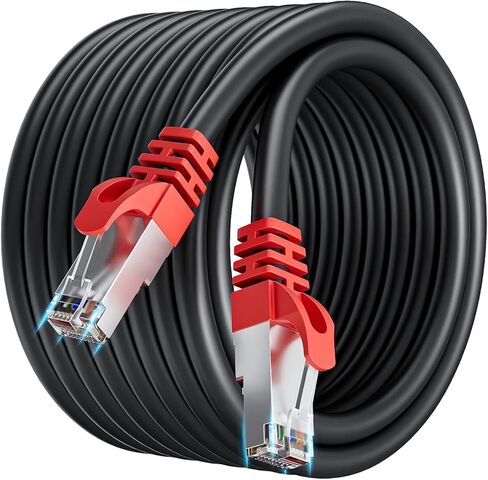 Cat 7 Ethernet Cable 25ft, High Speed Cat 7 Shielded Internet Network Cable, SFTP Cat 7 RJ45 LAN Patch Cable for Router, Gaming, Modem, in Kuwait