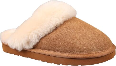 Lamo Women's Lia Scuff Slippers for Women - Premium Suede Upper, Sheepskin Cuff, Faux Fur Lining, Ortholite Foam Footbed with Australian Sheepskin, Rubberlon Outsole - Comfortable, and Stylish in Saudi Arabia