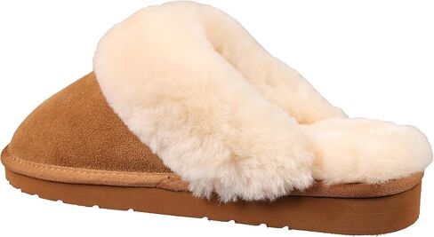 Lamo Women's Lia Scuff Slippers for Women - Premium Suede Upper, Sheepskin Cuff, Faux Fur Lining, Ortholite Foam Footbed with Australian Sheepskin, Rubberlon Outsole - Comfortable, and Stylish in Saudi Arabia