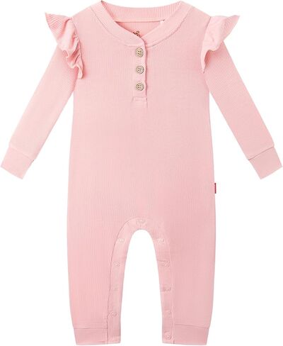 Bamboo Viscose Baby Girl Romper Ruffled Long Sleeve Crew Neck Baby Girl Jumpsuit in Kuwait