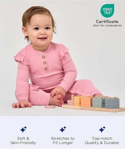 Bamboo Viscose Baby Girl Romper Ruffled Long Sleeve Crew Neck Baby Girl Jumpsuit in Kuwait