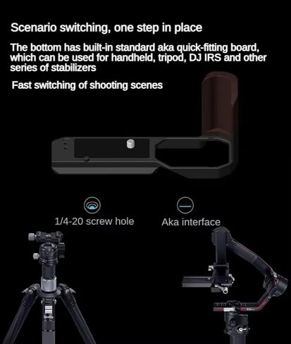 Wooden Handle Special l-Shaped Board is Suitable for Nikon ZF Camera DSLR Somehow Extend Accessories arca Swiss Tripod (Silver) in Saudi Arabia