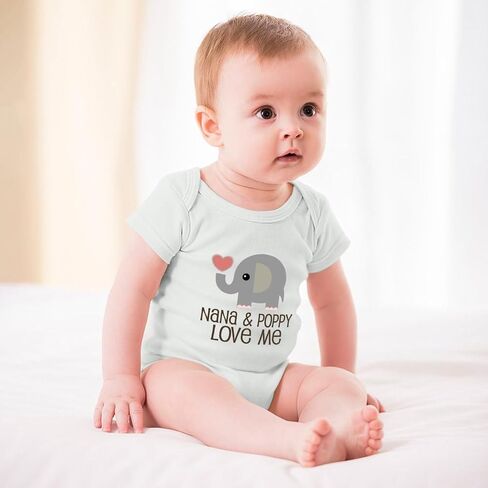 Nana And Poppy Love Me Romper for Boys Short Sleeve Baby Girl Clothes Neutral White Boys Baby Clothes 0-3 Months in Kuwait