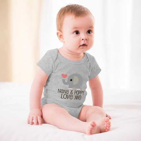 Nana And Poppy Love Me Romper for Boys Short Sleeve Baby Girl Clothes Neutral White Boys Baby Clothes 0-3 Months in Kuwait