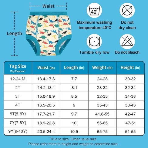 BIG ELEPHANT 6-Pack Potty Training Pants – 100% Cotton Absorbent Toddler Underwear for Boys and Girls (12M-10Y) in Kuwait