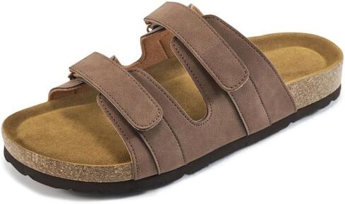 Alicegana Sandals for Women 2025 Flat: Comfortable Beach Walking Summer Vacation Slides Shoes with Adjustable Hook Loop in Kuwait