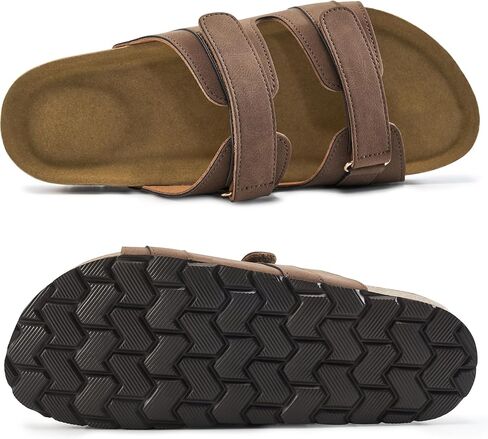 Alicegana Sandals for Women 2025 Flat: Comfortable Beach Walking Summer Vacation Slides Shoes with Adjustable Hook Loop in Kuwait