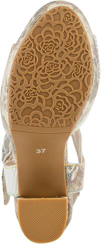 Spring Step L'Artiste Women's SMASHING Metallic Leather Sandals - Opulent Decorative Flowers, Sculpted Jewel Heel, Wearable Art Footwear in Saudi Arabia