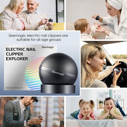 Electric Nail Clipper, 2 in 1 Automatic Electric Nail Clippers with LED Light, 2 Speeds Nail Trimmer Gift for Senior Adults Students Baby in Saudi Arabia