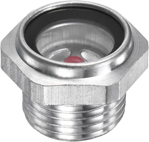 Air Compressor Oil Sight Glass, 1/2" NPT Toughened Glass No Leak Hex Oil Liquid Level Gauge Fittings W O-Ring for Air Compressor/Pump/Tank Sight Plug Window in Kuwait