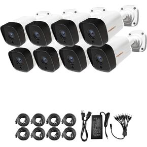 TIGERSECU Super HD 5MP 4-in-1 Security 8-Camera Bundle