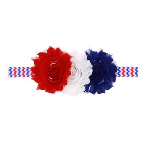 Baby Girl Headband Bows Flower Hair Band Accessories Headwear for 4th of July Infant Toddler Red White Blue Headband TS-FD13 (Chiffon Flower, One Size)