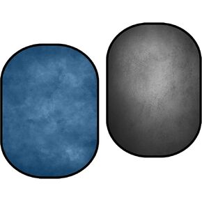 Kate Collapsible Backdrop Pop Up Photo Backdrops Grey Blue Foldable Background for Headshot, for Portrait Photography, for Video, 5x6.5ft
