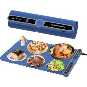Food Warming Mat - Electric Warming Tray with 3 Temp Master for Buffets Party, Silicone Foldable Food Warming Pad for Countertop, Outdoor, Kitchen(White)