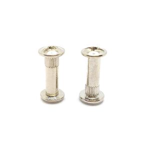 Screw Post Fit for 3/16 inch(5mm) Hole Dia, Male M4x10mm Female 20mm Binding Bolts for Leather Wood Furniture, Carbon Steel Nickel Plating 20 Sets