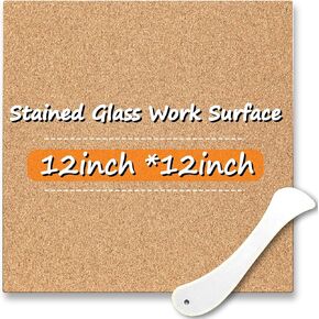 4PCS Stained Glass Supplies 12" X 12", 1/2" Thick Heat Resistant Stained Glass Work Surface (with Tools), Stain Glass Tools and Supplies to Protect Table and Countertops from Damage - by Godora