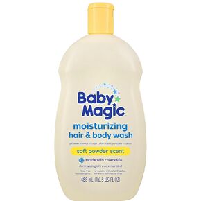Baby Magic MOISTURIZING HAIR & BODY WASH 16.5 OZ CALMING BABY BATH BUNDLE