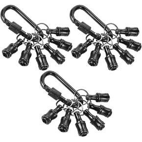Upgrade 18PCS 1/4" Hex Shaft Screwdriver Bit Holder, Portable Aluminum Alloy Drill Extension Bar with Keychain and 2 Carabiners, Lightweight Quick-Change Adapter for Power Tools