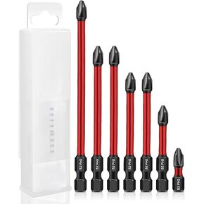 MonkeyKingBar 7 Pcs Impact Driver Bits & Drill Bit Set for Impact Driver PH2 Bits Magnetic Philips Screwdriver
