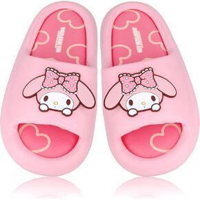 Roffatide My Melody Cute Pink Rabbit Slides for Women Girls Non-Slip Bathroom Shower Sandals Cow Print Rubber Slippers House Slides Pink 8-9
