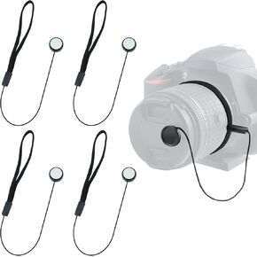 5 Pcs Camera Lens Cap Keeper, Elastic Lens Cover Leash, Lens Cap Holder for Ca-Non、Ni-kon、So-ny、Fu-jifilm、O-lympus、Pa-nasonic & Others SLR DSRL Mirrorless Lenses