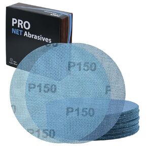6 Inches Mesh Abrasive 400 Grit Dust-Free Hook and Loop Drywall Sanding Disc, Box of 25 Discs Mesh Sandpaper Net Sander Disc Abrasives Pads Mesh Sanding Pads for Metal, Wood, Composites