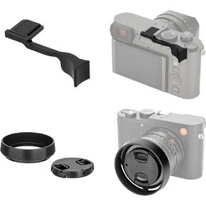 JJC Metal Thumb Grip Support & Lens Hood Lens Cap Cover Kit for Leica Q3 Camera