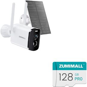 ZUMIMALL Security Cameras Wireless Outdoor, 2K Solar Camera for Home Security with 3MP Color Night Vision, 2.4GHz WiFi, 2-Way Talk, Spotlight & Siren, IP66 Waterproof, Compatible with Alexa