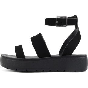 Soda Glory ~ Women Open Toe Multi-Strap Flatform Sandals