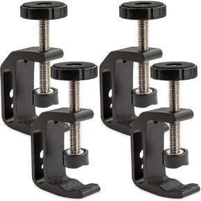 4Pcs Universal C Clamp, Heavy Duty Sturdy 1/4 and 3/8 Thread Hole for Tables Desk Mount, Desktop Mount Holder, Photo Studio Photography, Quick Release U Clip Holder and Wood Work 4pack-black