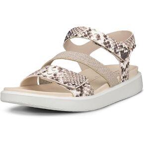 ECCO Women's Flowt 2 Band Sandal, Bright White/Python, 11-11.5