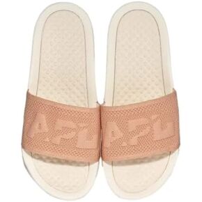 APL: Athletic Propulsion Labs Women's Big Logo Techloom Slide, Ivory/Blush, 10