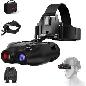 Night Vision Goggles Head Mounted,Digital Infrared Night Vision Binoculars,FHD Hands Free Night Vision Goggles Binoculars can Save 1080P Video and 10M Photo,Include 5X Digital Zoom,Tripod Compatible
