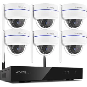 xmartO [AI Tracking Dome CAM] 10CH 2K HD Metal Dome PTZ Wireless Security Camera System, 6*Automatic Tracking, 2-Way Audio and Night Vision Camera, 10CH 4K Long Range WiFi 6 Surveillance DVR NVR Kit