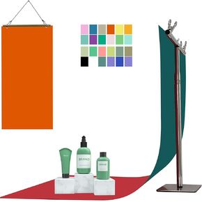 Photography Background Small Product Backdrops 12 Pieces 24 Colors Photo Photography Backdrop for Food Jewelry Cosmetics Makeup(34x17inch Solid Color)