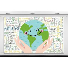 Nepnuser Happy Earth Day Photo Booth Backdrop April 22 Travel Themed Party Decoration Classroom Indoor Outdoor Wall Decor (5.9×3.6ft)