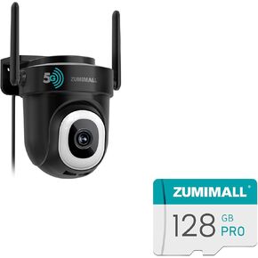 ZUMIMALL 5MP 5G Cameras for Home Security Outdoor, 24/7 Recording Security Camera Outdoor Wired, 128GB SD Card for Security Cameras