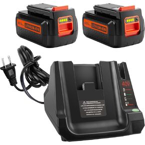 ARyee 3.0Ah 40V Replacement for Black and Decker 40V Battery LBXR36 LBXR2036 LST540 LCS1240 LBX1540 LST136W Cordless Tool Battery with Fast Charger