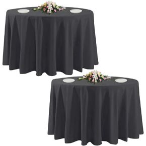 10 Pack White Round Tablecloths, 120 Inch Stain Resistant and Wrinkle Polyester Fabric Washable Table Clothes Cover for Kitchen Dining, Wedding, Reception Banquet, Birthday Party, Buffet Restaurant in Saudi Arabia