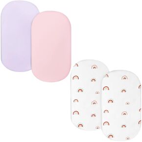 Bassinet Sheets for Baby Girl Soft Silky Bassinet Sheet for Rectangle, Hourglass, Oval Bassinet