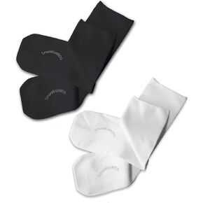 Sensory-Friendly Sensitivity Seamless Socks - 2 Pack (Black & White, 2X-Large)