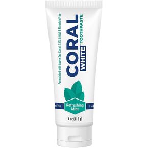 Coral White - Coral White Mint Toothpaste Natural Fluoride SLS Free Coral Calcium Remineralizing Toothpaste 4 Ounce