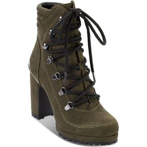 DKNY Womens Lenni Faux Leather Lug Sole Booties Green 5 Medium (B,M)