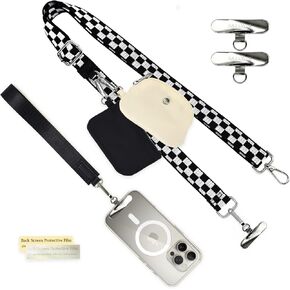 S&loyoe Clip and Go Strap for Phone with Wallet Crossbody Phone Lanyard Adjustable Strap with Detachable Wristlet Wallets