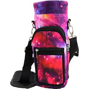 Kisa Water Bottle Holder Carrier Flask Bottles Adjustable Shoulder Hand Strap 2 Pocket Sling Neoprene Sleeve Hiking Travel 16oz 17oz 20oz 24oz 25oz 32oz 40oz