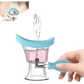 مجموعة أدوات تنظيف العين المحمولة من السيليكون لغسل العين، أكواب شطف العين بضغط الهواء اليدوي مع حاوية تخزين، مجموعة أدوات الاستحمام لتنظيف المكياج، ومهيجات الغبار، وتهدئة العيون (وردي فاتح) in Kuwait